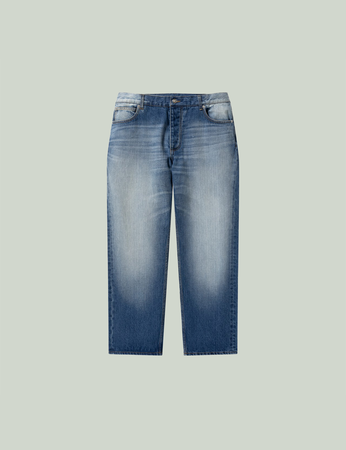 B EMBLEM BAGGY JEANS