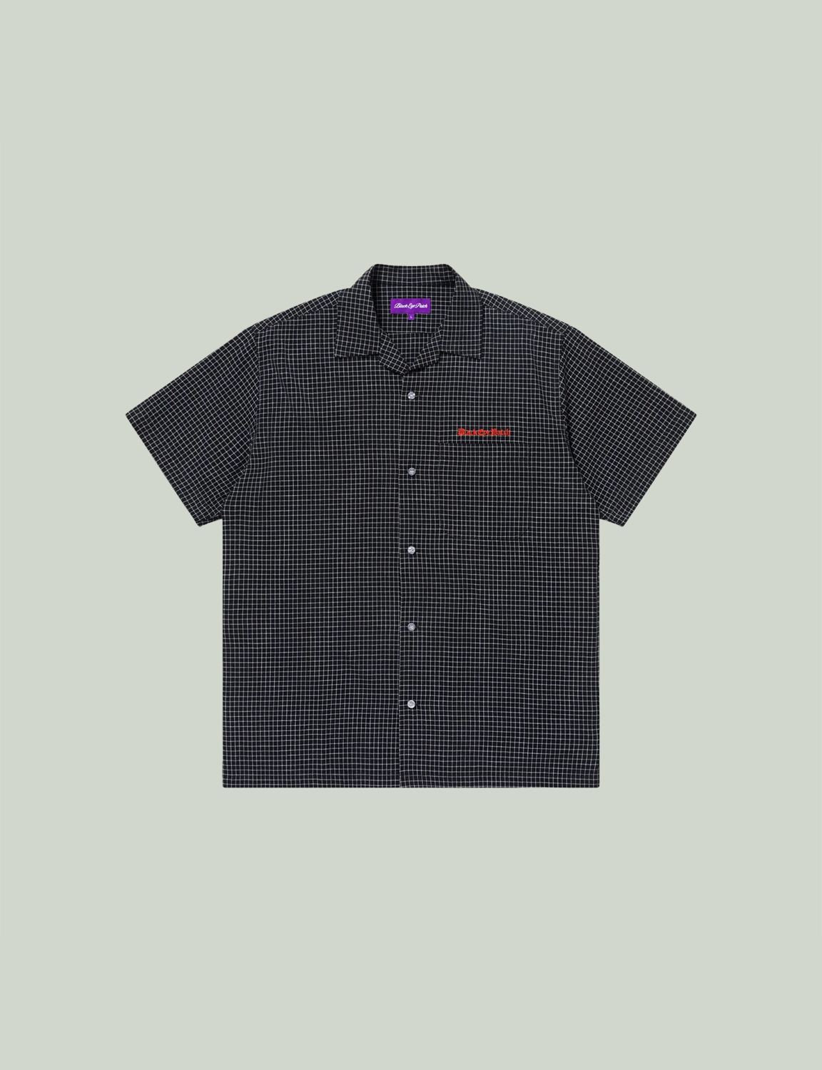 GRID CHECKED OPEN COLLARED S/S SHIRT