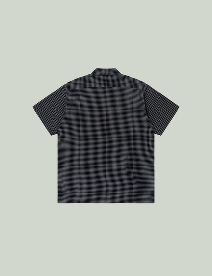 GRID CHECKED OPEN COLLARED S/S SHIRT