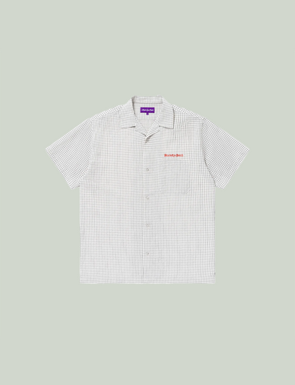 GRID CHECKED OPEN COLLARED S/S SHIRT
