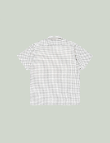 GRID CHECKED OPEN COLLARED S/S SHIRT