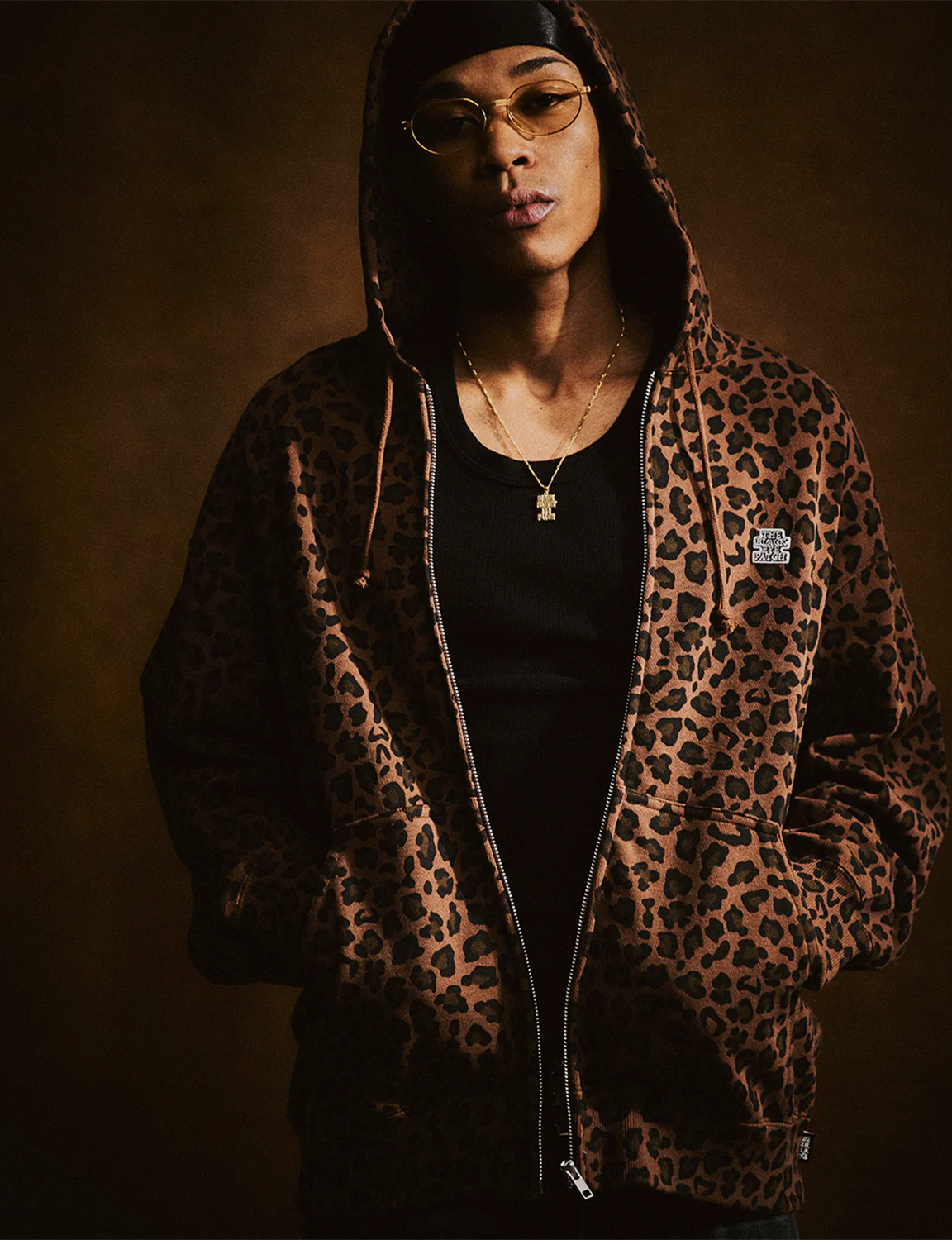 LEOPARD PATTERNED SMALL OG ZIP HOODIE