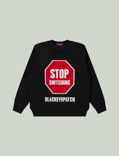 STOP SNITCHING KNITTED SWEATER