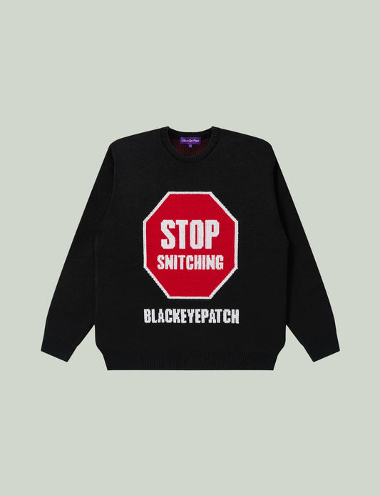 STOP SNITCHING KNITTED SWEATER