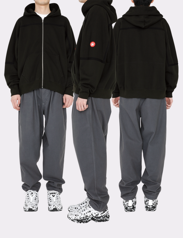 TAPED CUT ZIP HEAVY HOODY