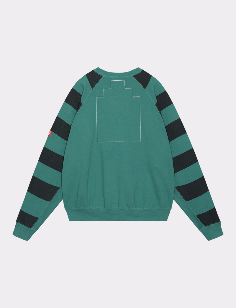 OVERDYE STRIPE SLEEVE BIG CREW NECK