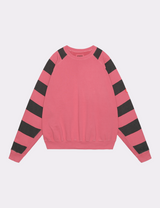 OVERDYE STRIPE SLEEVE BIG CREW NECK