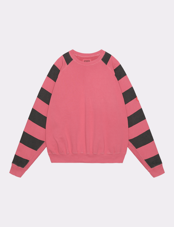 OVERDYE STRIPE SLEEVE BIG CREW NECK