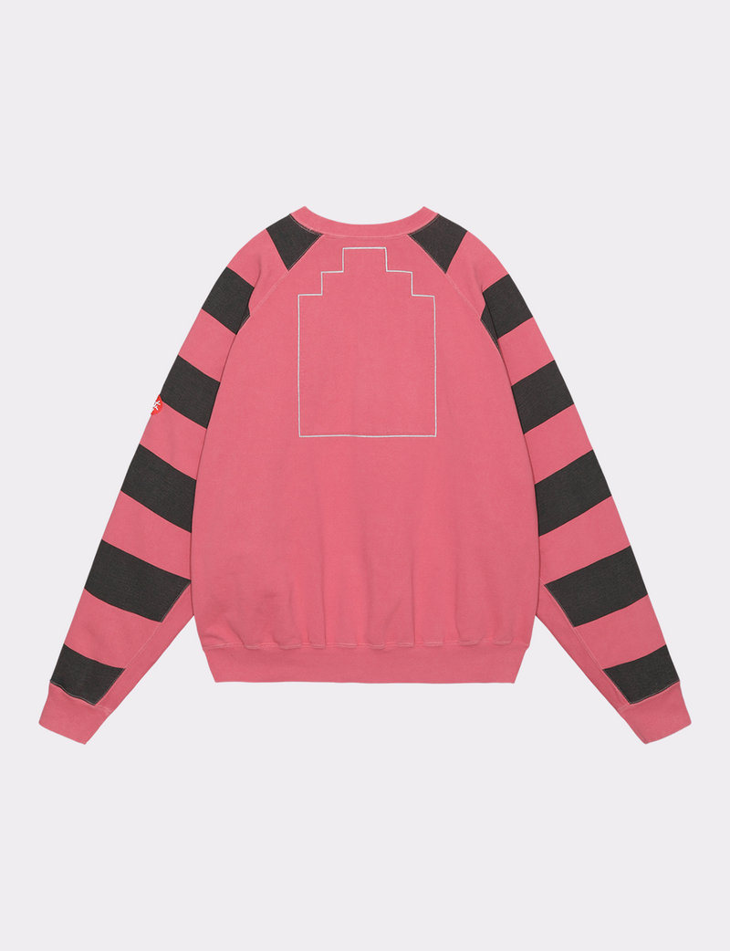 OVERDYE STRIPE SLEEVE BIG CREW NECK
