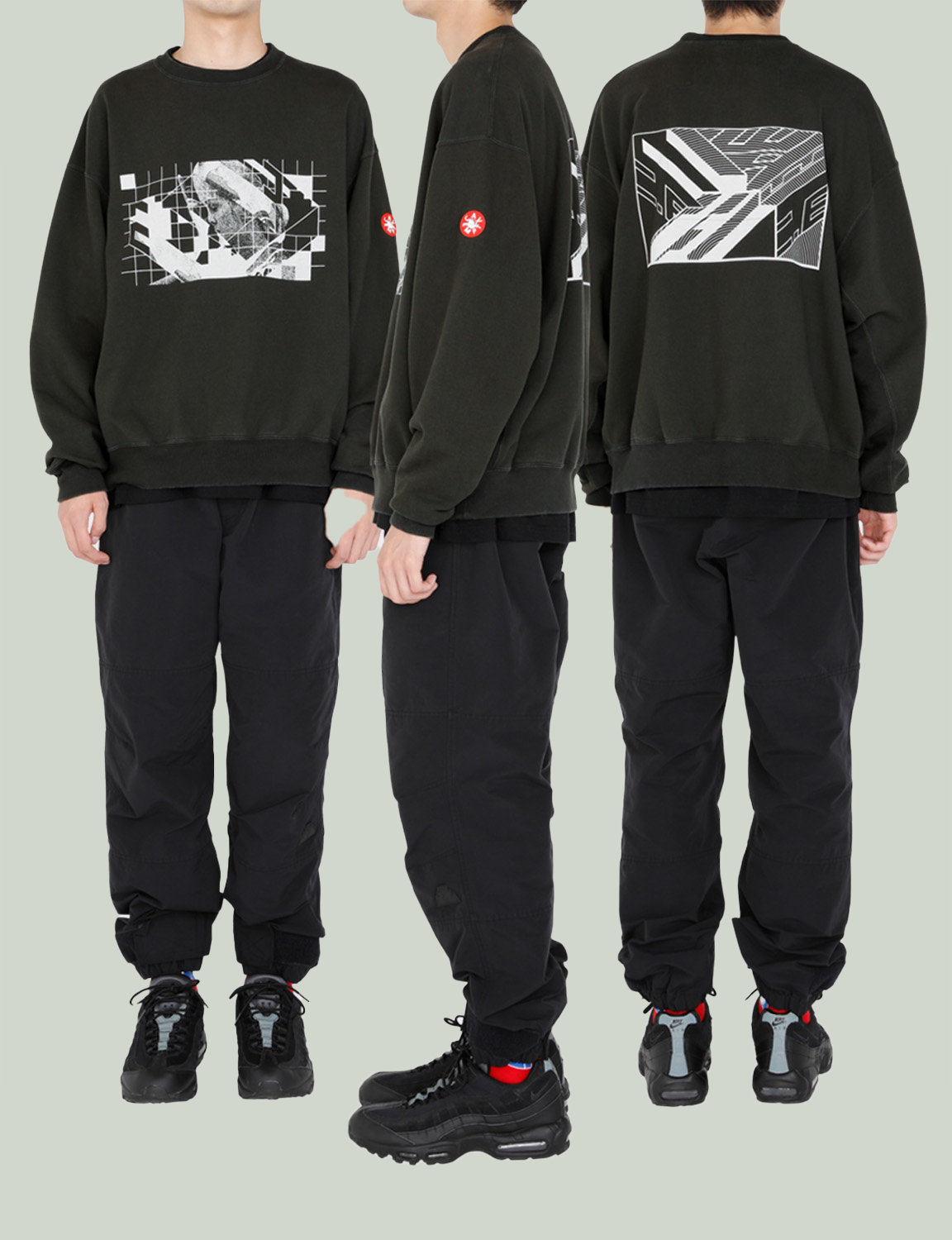 WASHED DIMENSIONS CREW NECK