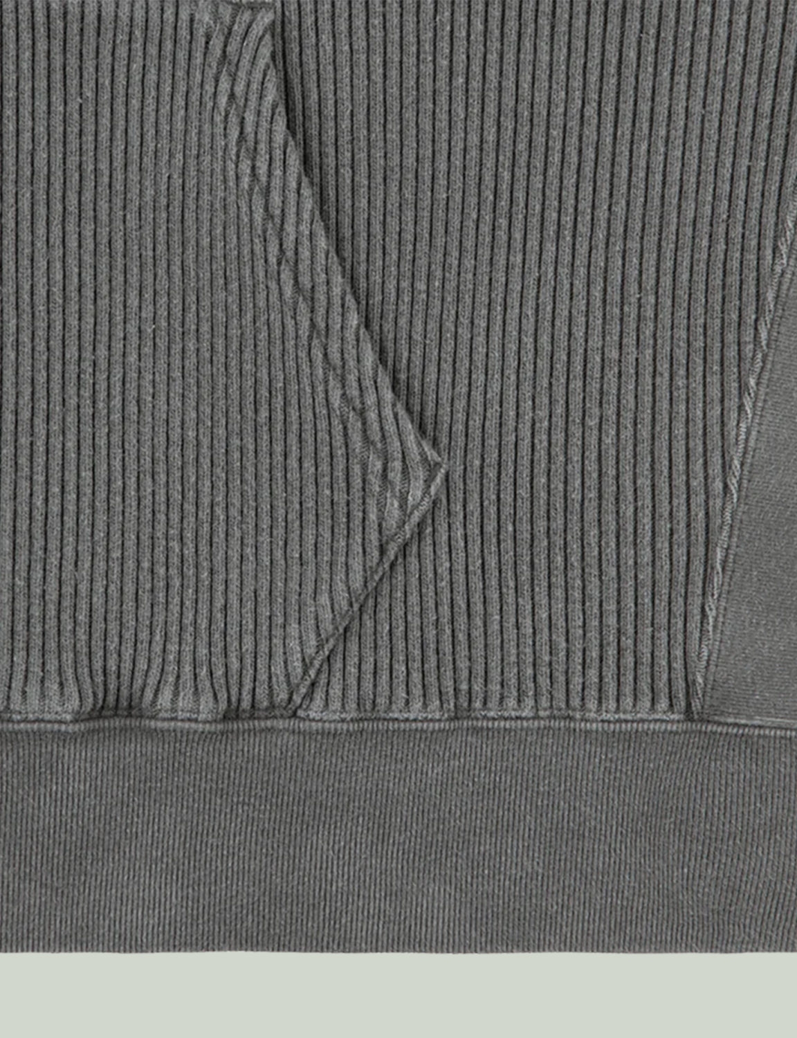 OVERDYE WIDE RIB CUT ZIP HOODY