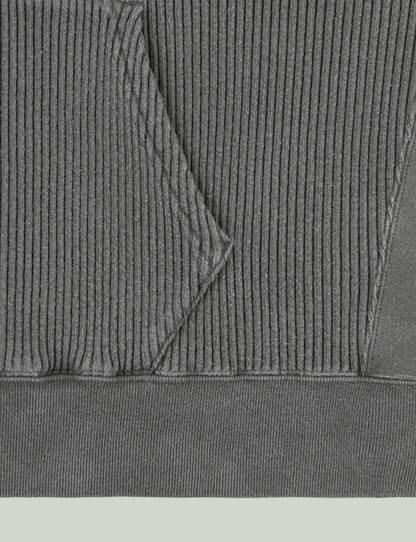 OVERDYE WIDE RIB CUT ZIP HOODY