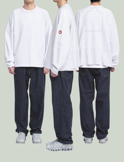 HALF PANEL RIB CREW NECK