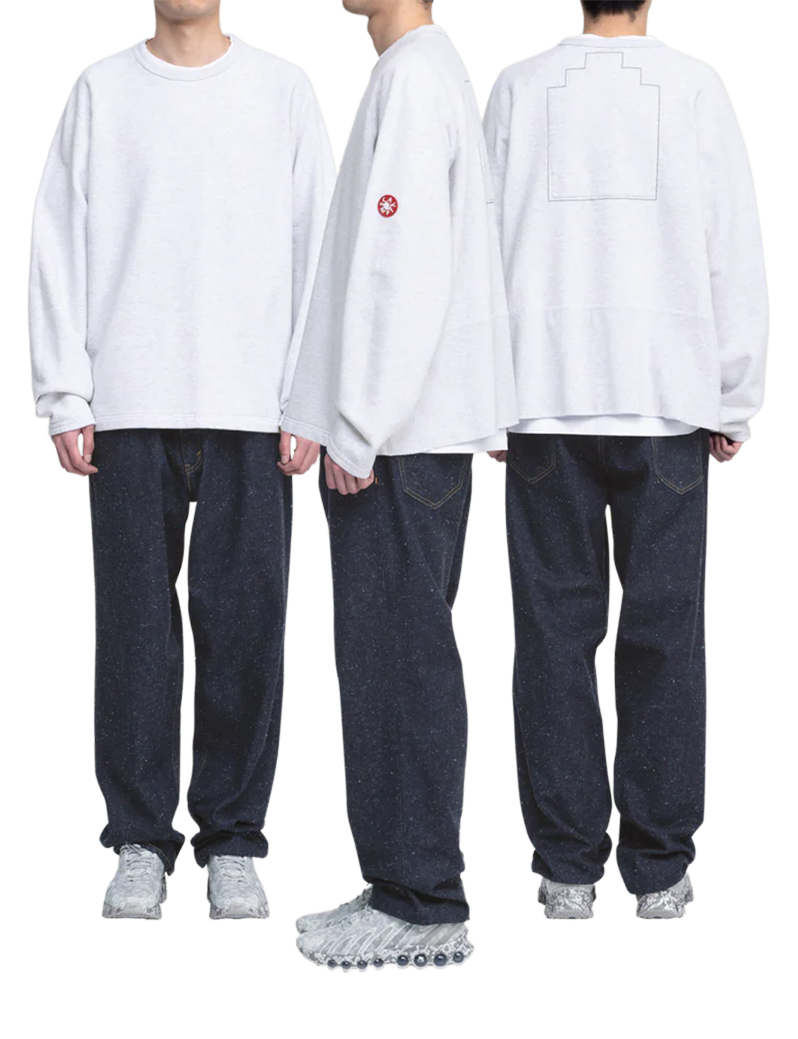 HALF PANEL RIB CREW NECK