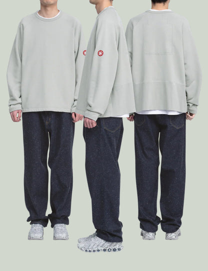 HALF PANEL RIB CREW NECK
