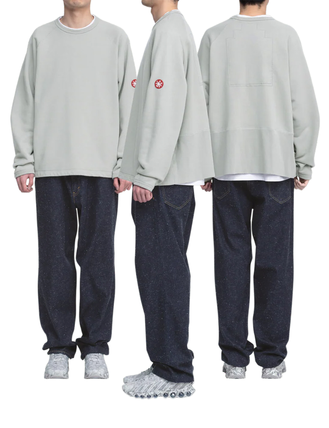 HALF PANEL RIB CREW NECK