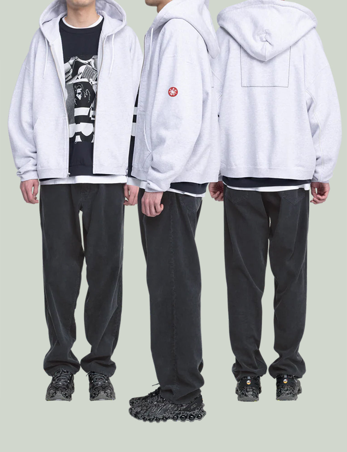 SOLID LOOSE ZIP HOODY