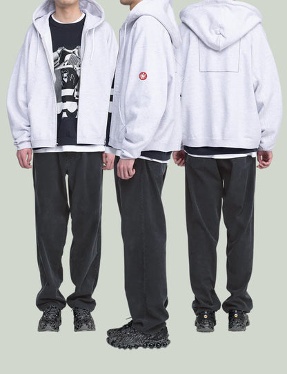 SOLID LOOSE ZIP HOODY