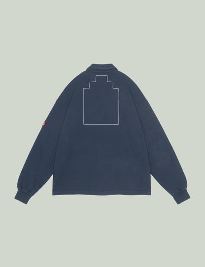 DBL KNIT COLLARED ZIP UP