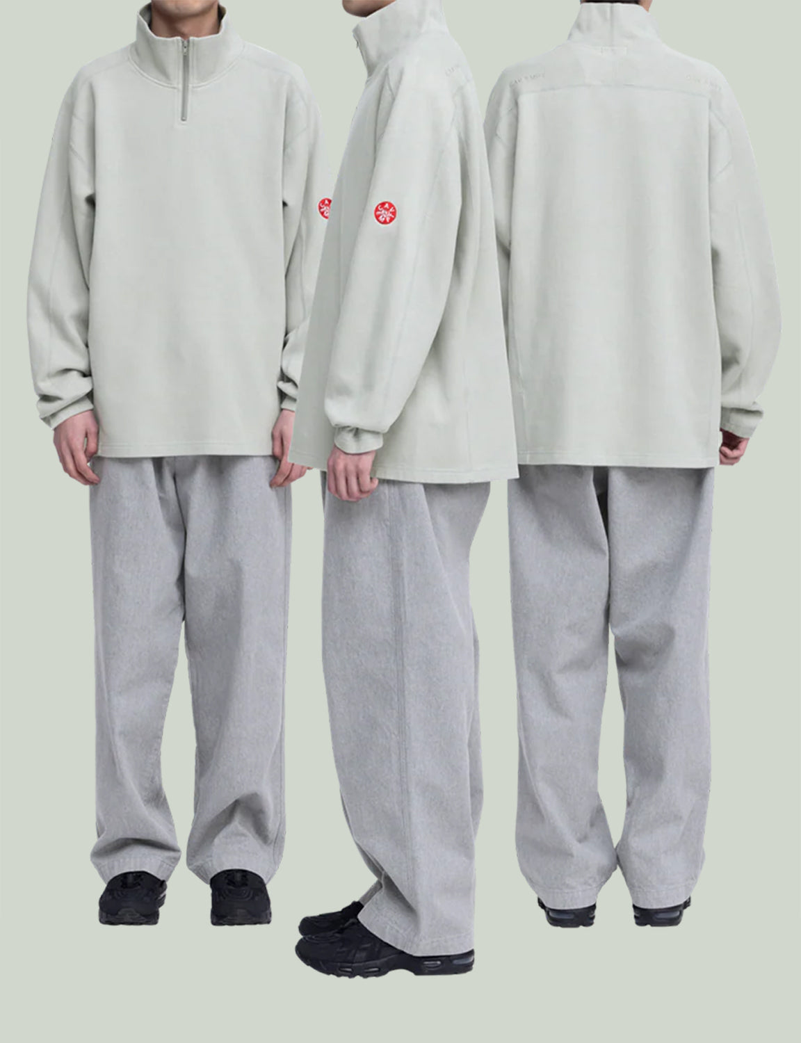 DBL KNIT HALF ZIP LONG SLEEVE