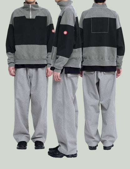 OVERDYE STRIPE HALF ZIP