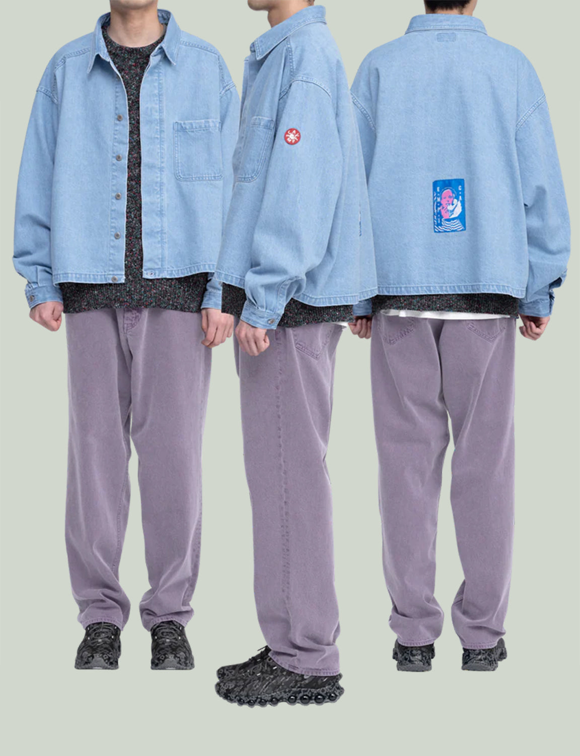 WASHED DENIM SHORT SHIRT JACKET