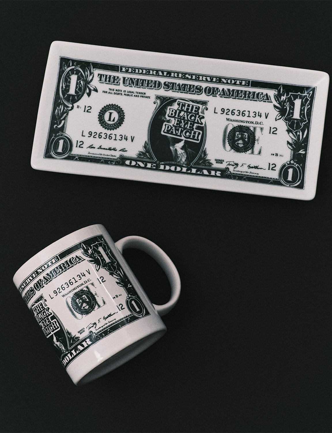 DOLLAR BILL CERAMIC TRAY