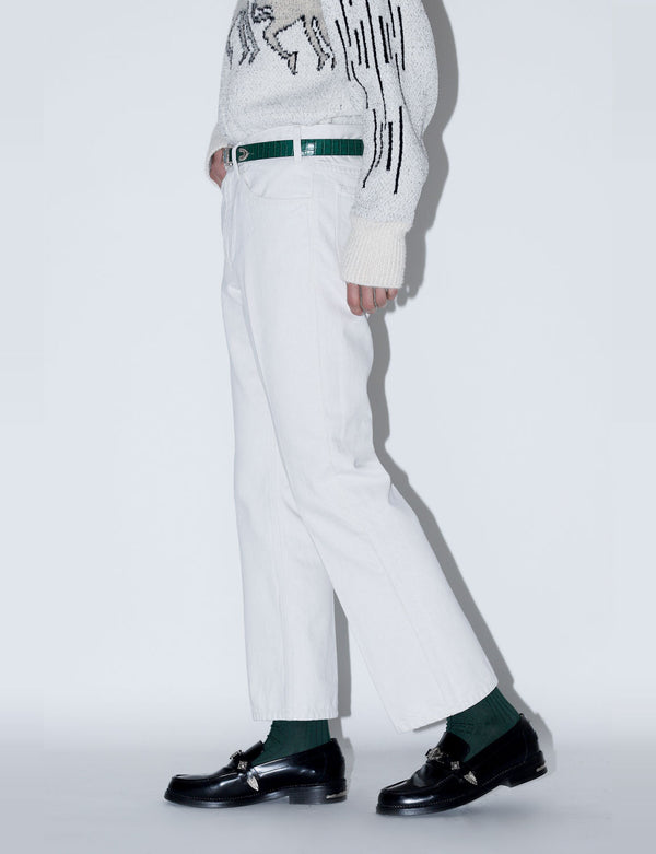 TOGA VIRILIS - DENIM PANTS - WHITE