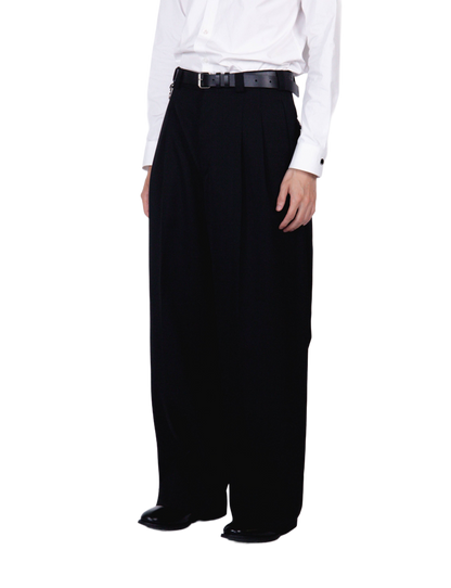 Extra Volumed Tapered Pants / black