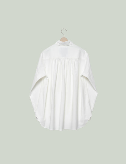 Watteau gathered shirt - White