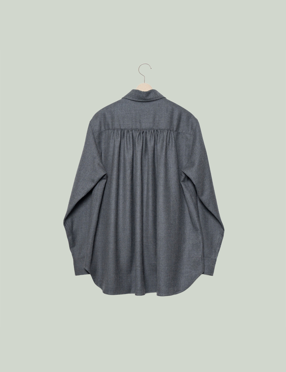 Watteau gathered Wool shirt - Gray