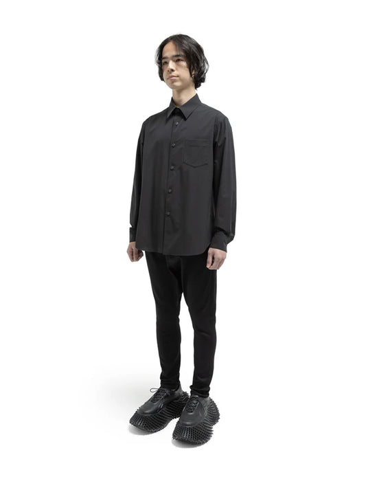 Watteau gathered shirt - Black
