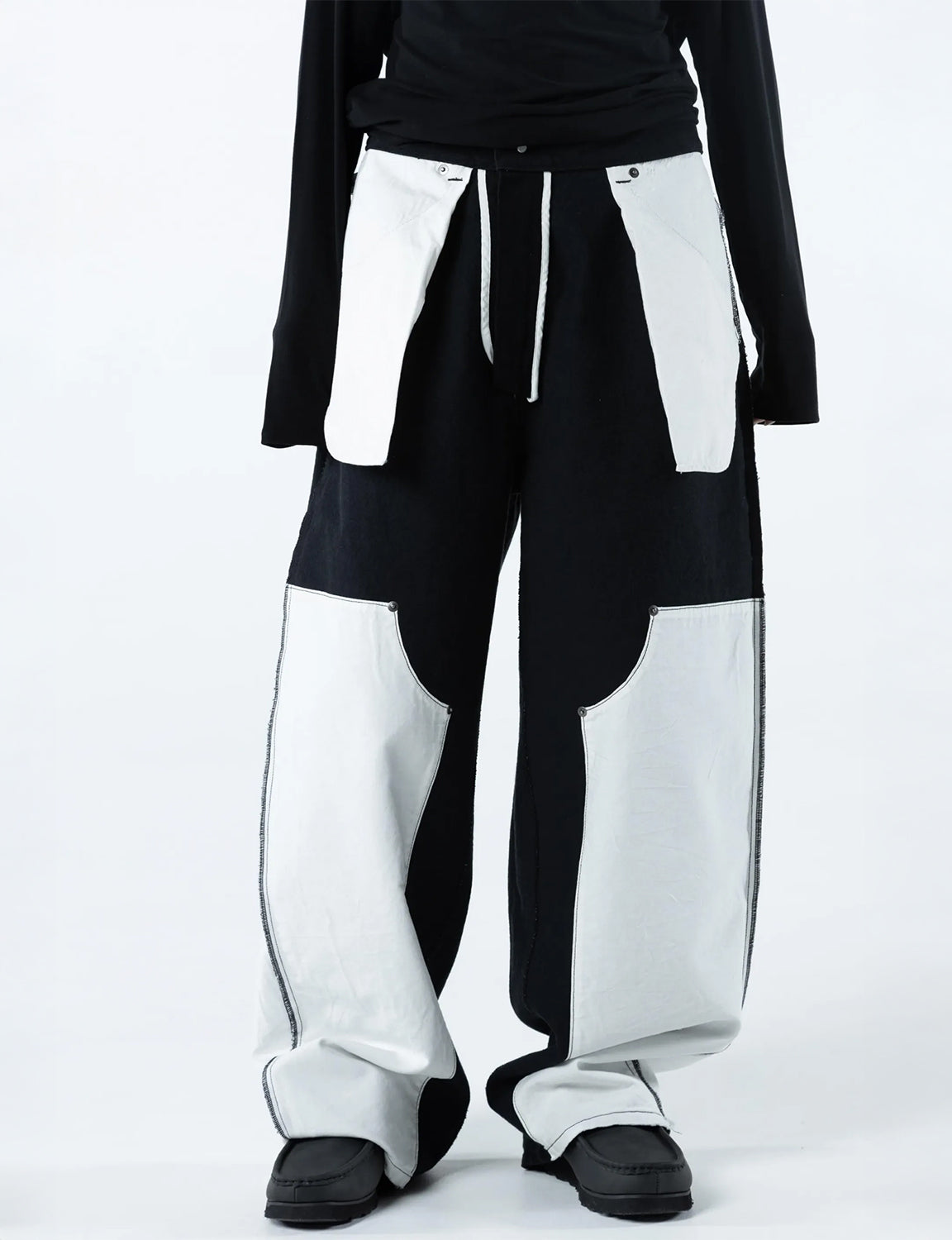 REVERSIBLE DENIM PANTS (BLACK)