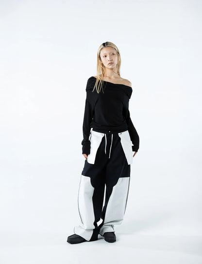REVERSIBLE DENIM PANTS (BLACK)