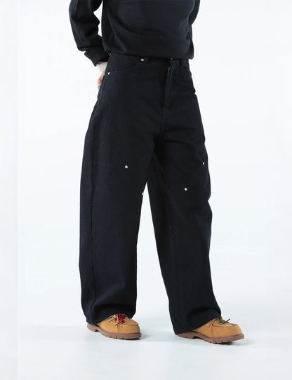 REVERSIBLE DENIM PANTS (BLACK)