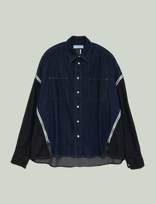 DENIM ZIPPER SHIRT