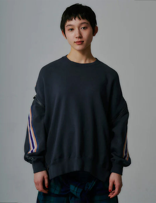 ZIPPER RIB SWEAT