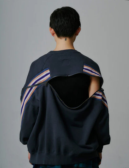 ZIPPER RIB SWEAT