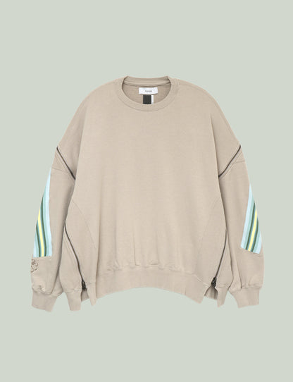 ZIPPER RIB SWEAT