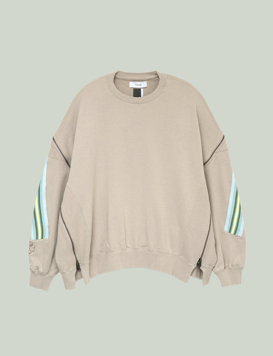 ZIPPER RIB SWEAT