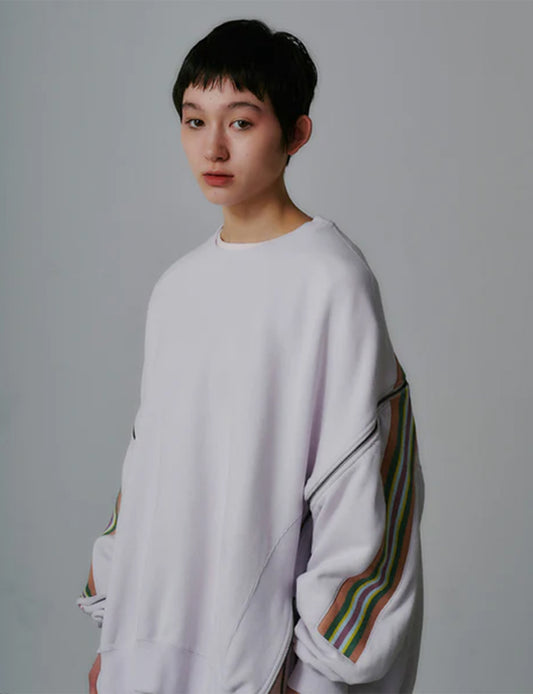 ZIPPER RIB SWEAT