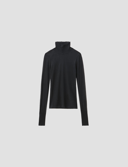 SHEER KNIT TURTLENECK