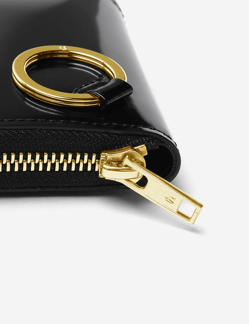 Zip Around Wallet / black × gold
