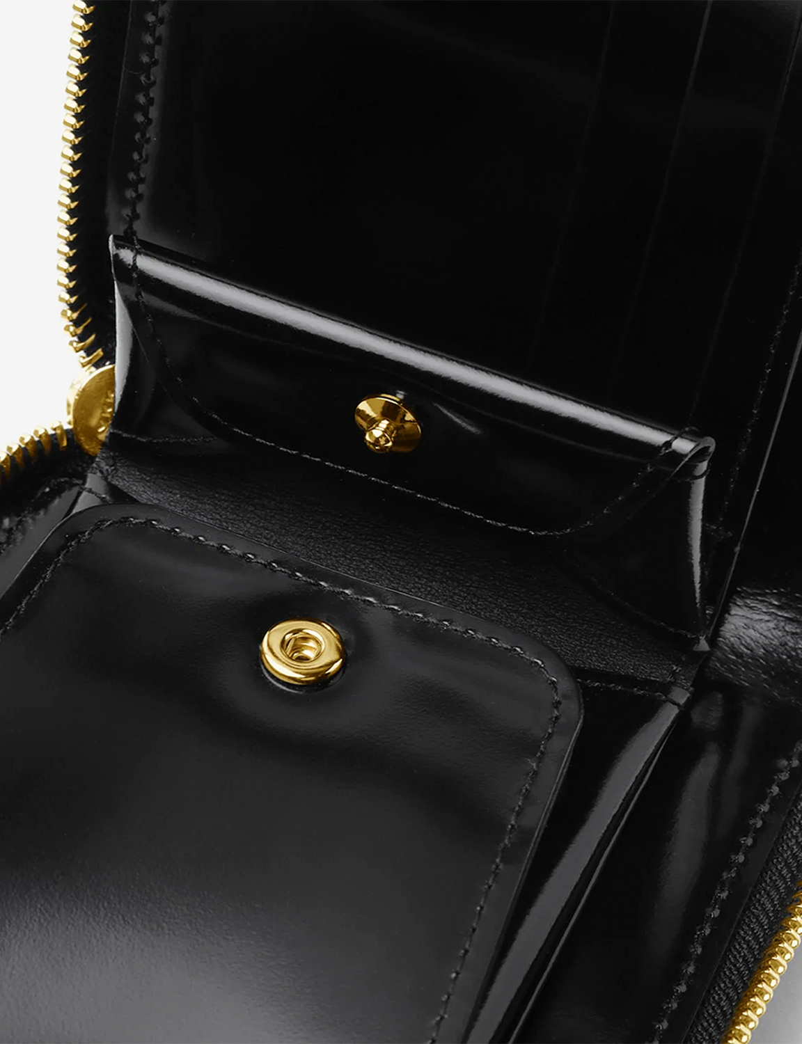 Zip Around Wallet / black × gold
