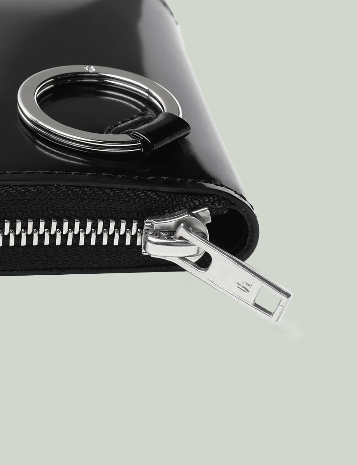 Zip Around Wallet / black × silver