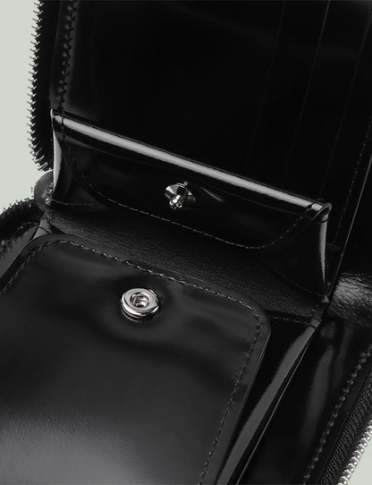 Zip Around Wallet / black × silver