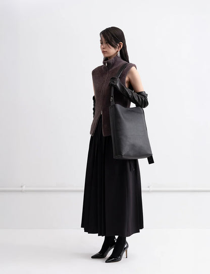 Belt Tote / black × silver
