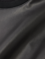 FAUX LEATHER PULLOVER