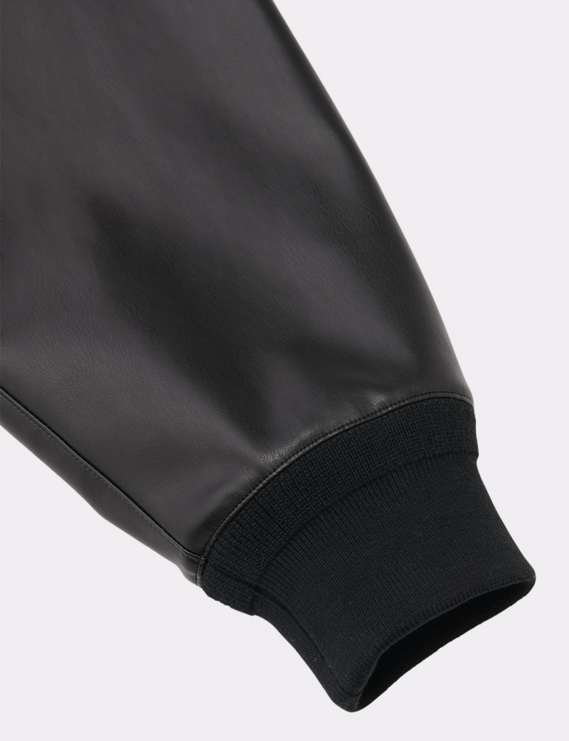 FAUX LEATHER PULLOVER