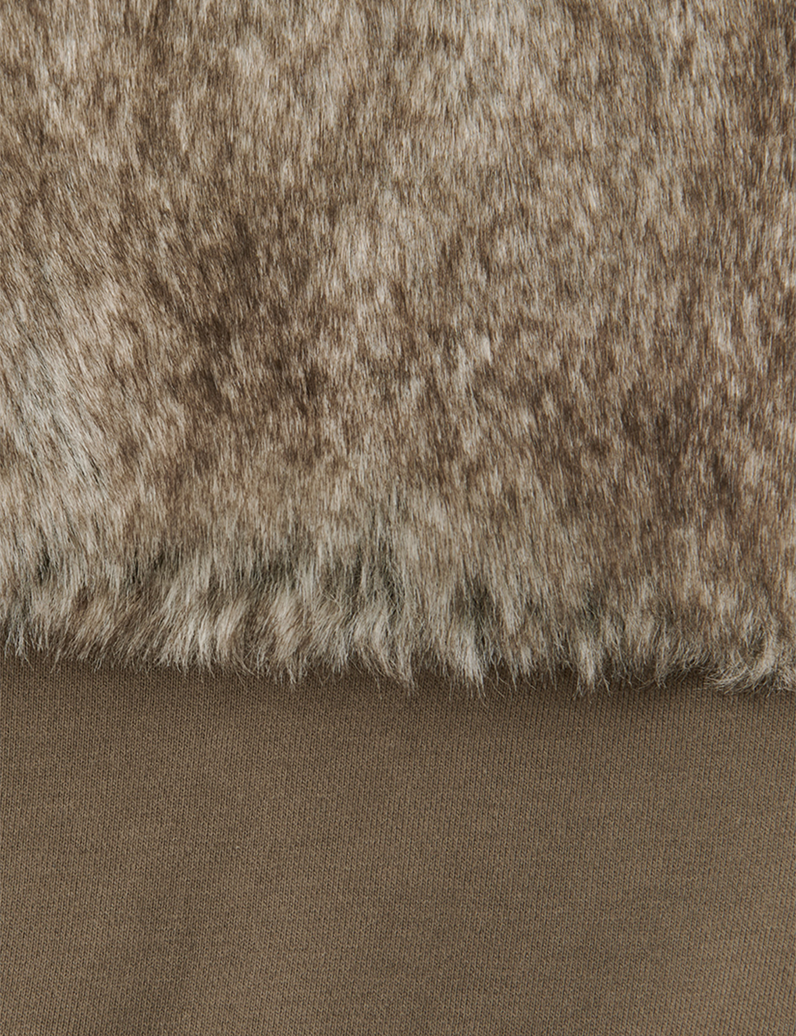 FAUX FUR PLUNGING NECK SWEAT